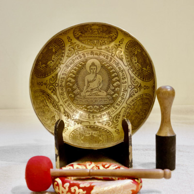尼泊爾手工雕花頌缽 - 佛陀